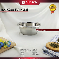 Gambar SUBRON Baskom 22cm 24cm Tinggi Tebal Multi Fungsi Stainless Steel - 22 cm dari SUBRON KITCHENWARE Kab. Bandung 5 Tokopedia
