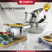 Gambar SUBRON Baskom 22cm 24cm Tinggi Tebal Multi Fungsi Stainless Steel - 22 cm dari SUBRON KITCHENWARE Kab. Bandung 2 Tokopedia