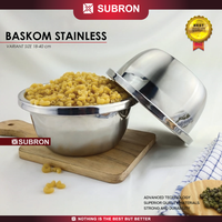 Gambar SUBRON Baskom 22cm 24cm Tinggi Tebal Multi Fungsi Stainless Steel - 22 cm dari SUBRON KITCHENWARE Kab. Bandung 1 Tokopedia