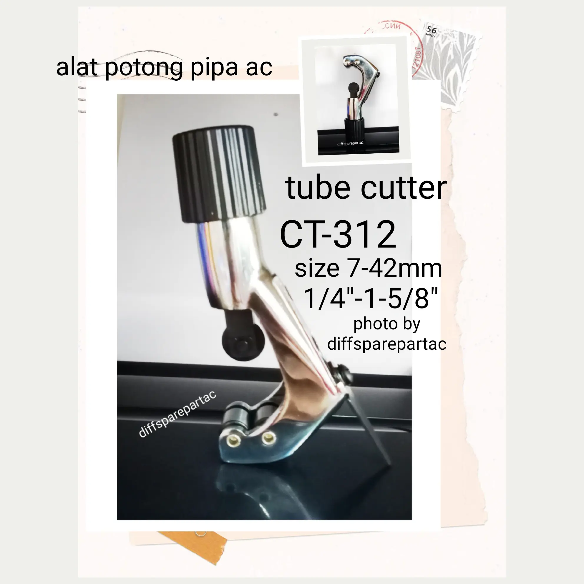 tube cutter ct-312 / alat pemotong pipa ac 1/4"-1-5/8"