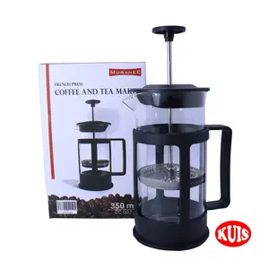 Muranee French Press Gelas 350 ML Cover Plastik Kopi Dan Shaker susu