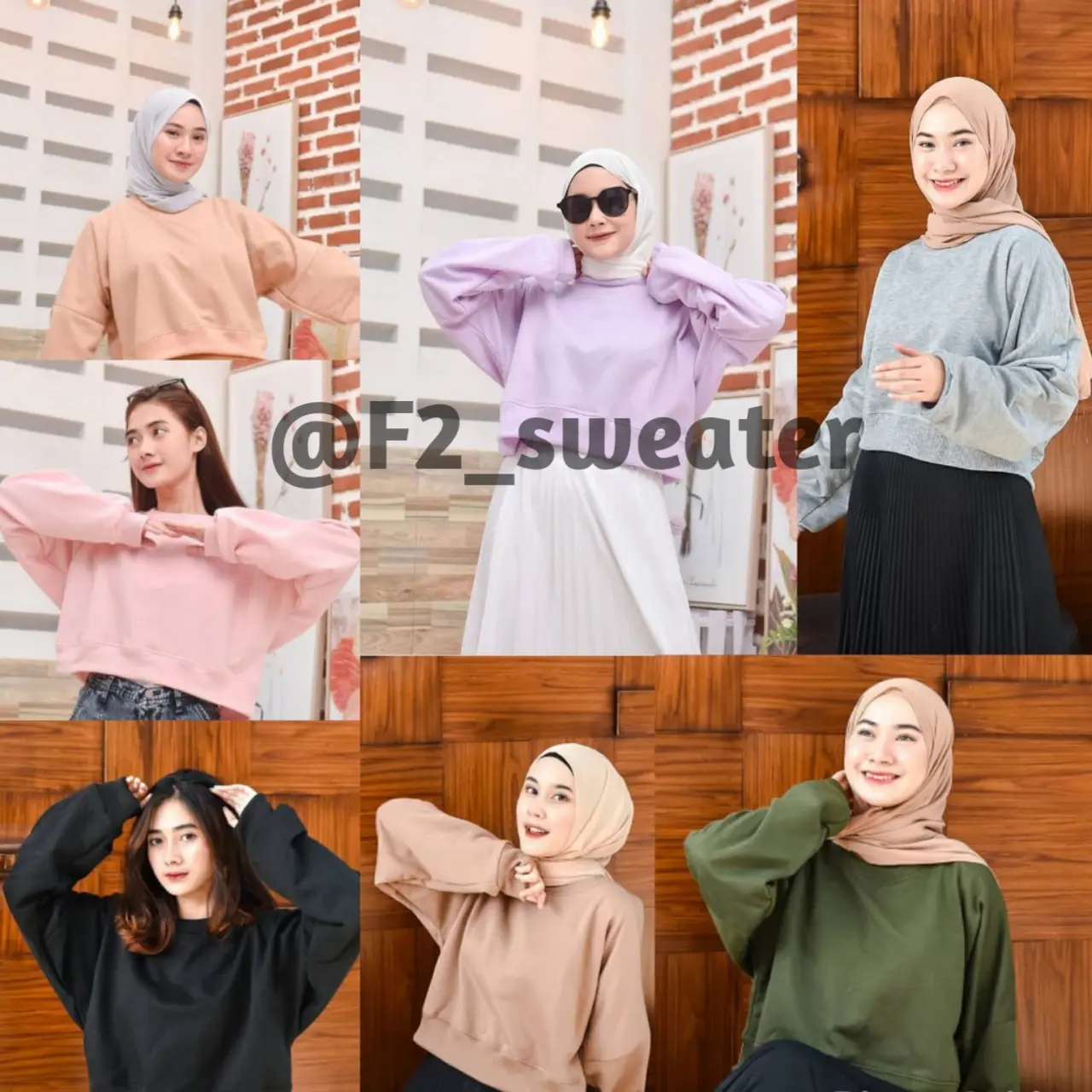 Sweater Wanita Oversize Croope Hoodie Polos Fleece