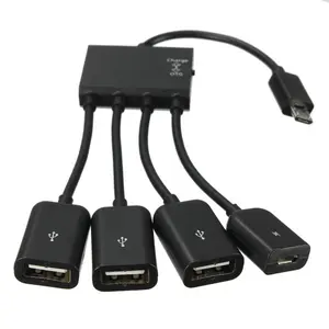 Kabel Micro USB OTG Hub 4 in 1 Multifungsi untuk Transfer Data dan Pengisian Daya