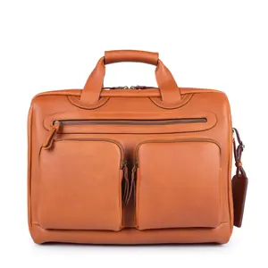 Gammara Leather Briefcase - Lawatu (Light Brown)