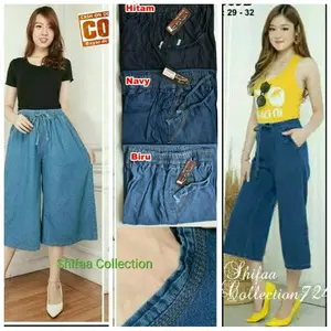 Kulot Pendek 7/8 Jumbo/all size Soft Jeans
