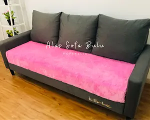 Krucils - Alas Sofa Bulu Rasfur Ukuran 200x100cm ( Pink Muda )