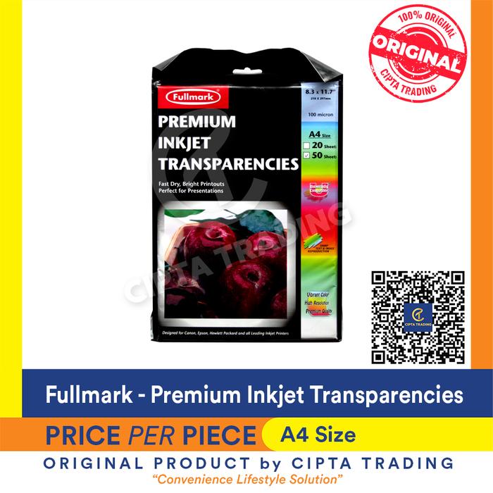 Gambar Transparencies - Fullmark Inkjet Transparencies A4 dari Cipta Trading Kota Administrasi Jakarta Barat Tokopedia