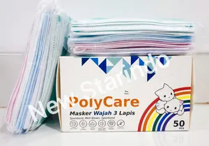Masker Polycare Anak Medis Earloop 3 Ply isi 50 pcs- Ijin KEMENKES RI