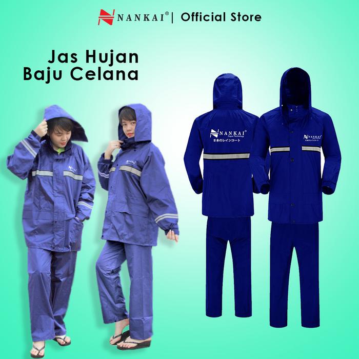 Gambar Jas Hujan Baju Celana Navy / Dark Blue L Nankai dari Nankai Tools Kab. Tangerang Tokopedia