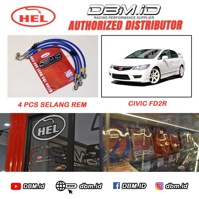Gambar Selang Rem HEL Performance Brake Line HEL Civic FD2R 4 pcs dari DBM.ID Kota Surabaya Tokopedia