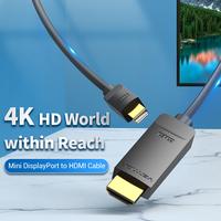 Gambar Vention Kabel Mini DisplayPort to HDMI 4K - 4K@30Hz, 2 Meter dari Inprotek Kota Administrasi Jakarta Barat 3 Tokopedia
