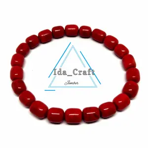 GELANG BATU RED KORAL MARJAN ORIGINAL