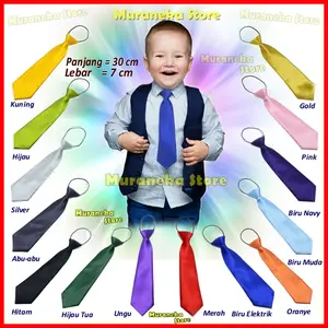 Dasi Anak Instan Hitam Laki Kecil Polos Anak2 Tk Panjang Pesta Balita