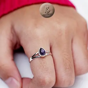 Cincin Wanita Cincin Perak 925 Silver Ring Maya Kecubung Amethyst