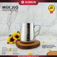 Gambar SUBRON Milk Jug Measurement 600ml Pitcher dengan Garis Ukur Stainless dari SUBRON KITCHENWARE Kab. Bandung 1 Tokopedia