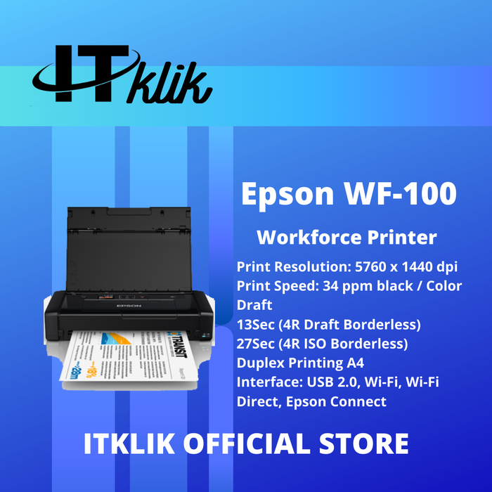 Gambar Epson Printer WF100 dari PT ITklik Indonesia Kota Administrasi Jakarta Pusat Tokopedia
