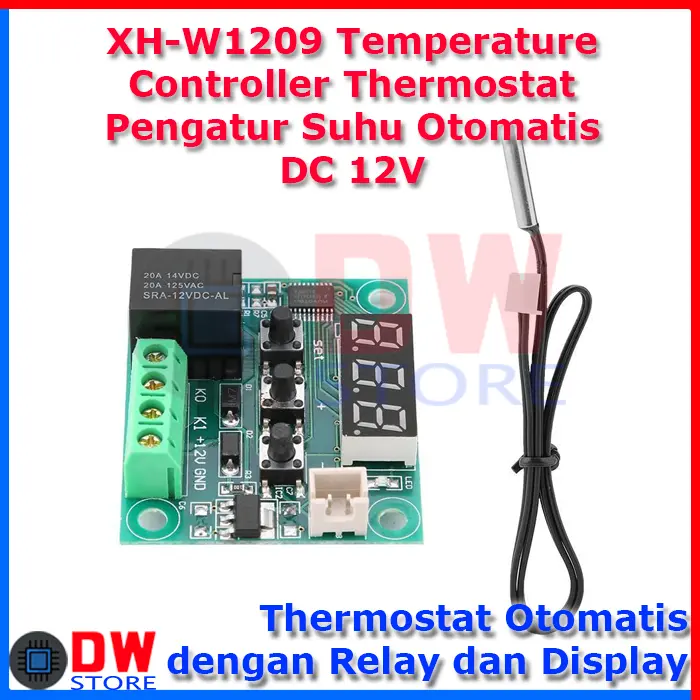 W1209 TEMPERATURE CONTROLLER/DIGITAL THERMOSTAT CONTROLLER RELAY 1CH
