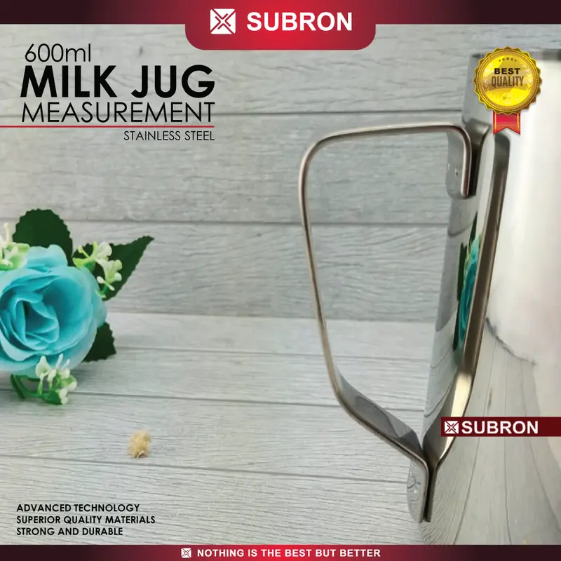 SUBRON Milk Jug Pitcher Latte Art Jug Polos 600 ml Stainless Steel 3