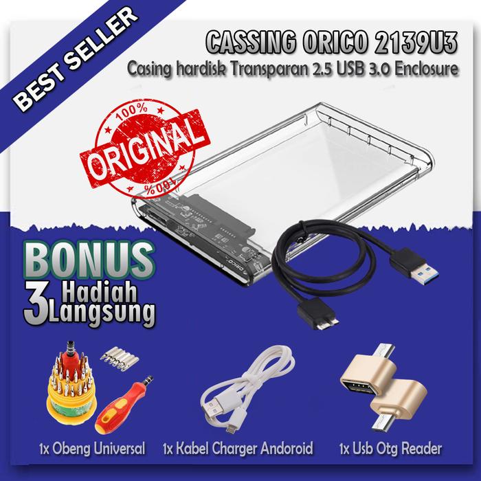 Gambar Case HDD eksternal Casing Orico Transparan Hardisk Laptop Usb 3.0 FREE dari kawaiunicornshop Kota Administrasi Jakarta Pusat Tokopedia