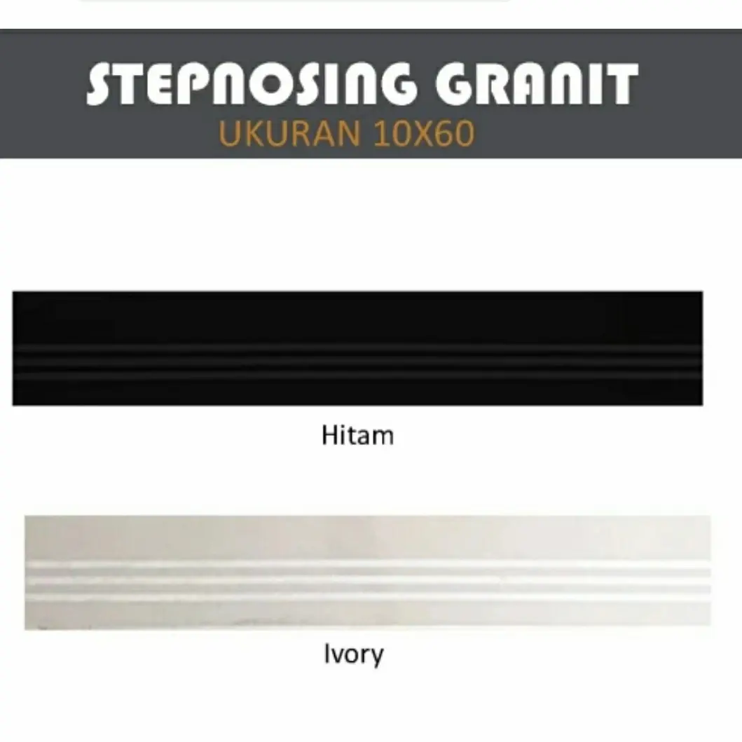 stepnosing granit hitam/cream