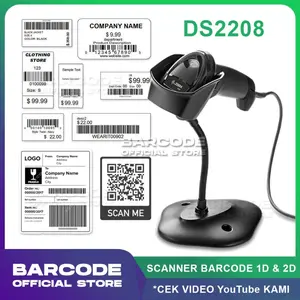 2D Scanner Barcode Zebra DS2208 | DS-2208 USB | 2 Dimensi