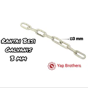 Rantai besi Galvanis (iron chain) ukuran 3 mm