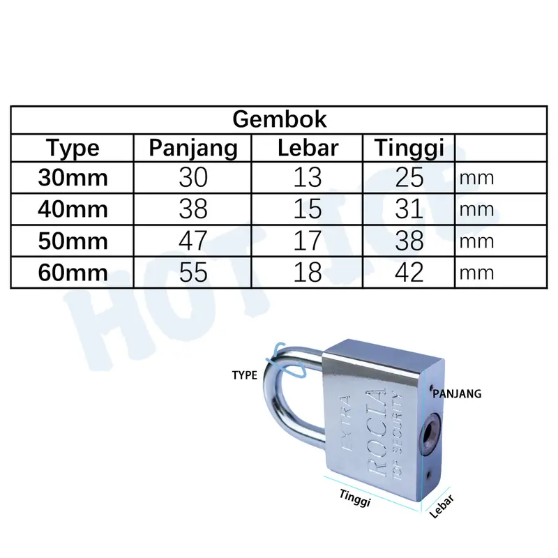 Gembok Putih Anti Rust Anti Maling Anti Cut 4