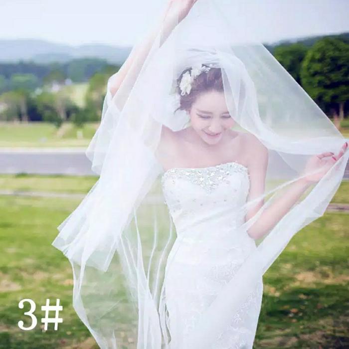 Gambar Wedding Veil 58 Kerudung Pernikahan Polos 3 Meter dari Sarkara Kota Tangerang Selatan Tokopedia