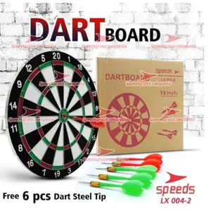 Papan Sasaran Dart Board 2 Sisi Lempar Jarum Darts 15 Inch tebal 12mm