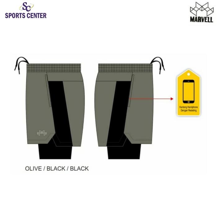Gambar Celana Pendek Olahraga Marvell Premium Multi Fungsi Oliver Olive dari Sports Center Kota Surabaya Tokopedia