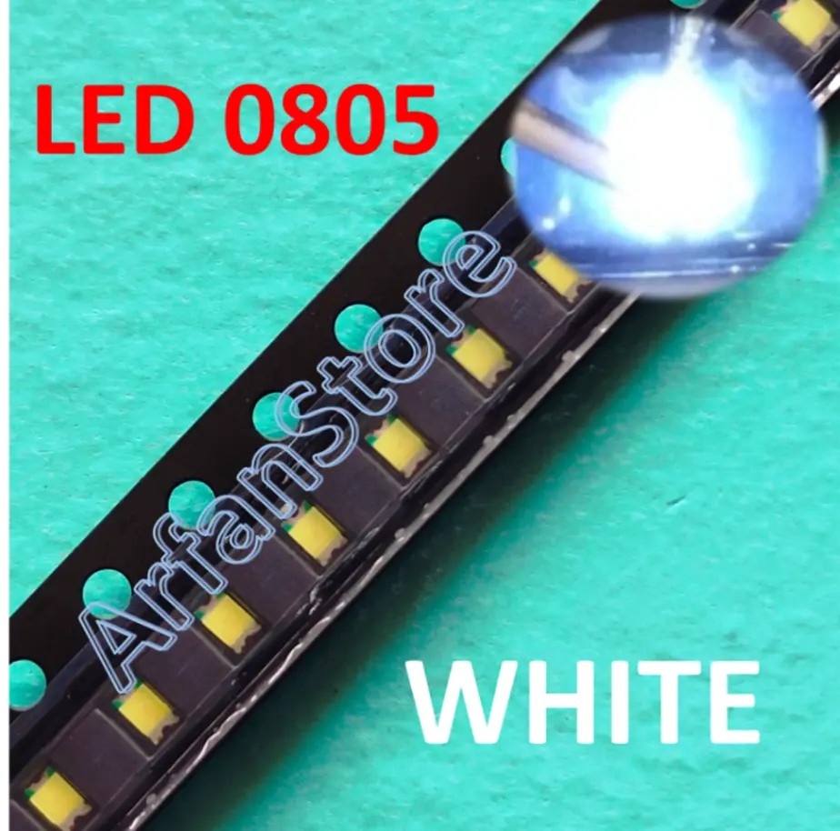SMD LED 0805 White SMT Chip Super Bright Putih