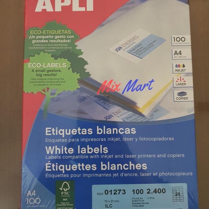 Jual Apli Label Computer Paper RA 01273 Bantex isi 100 lembar / 2400 ...
