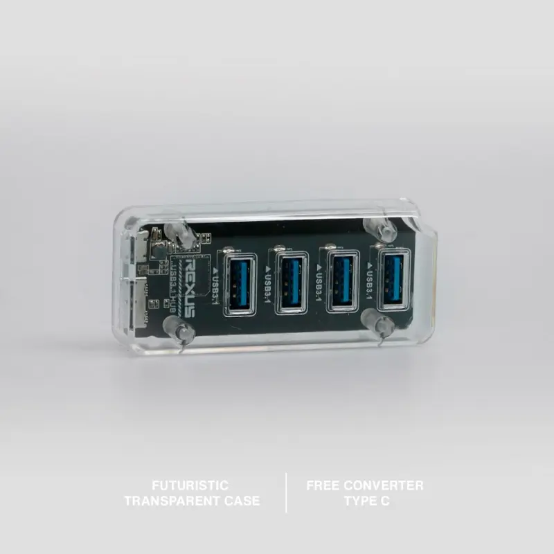 Rexus USB Hub 3.1 H336 4 Port + Converter Type C 1