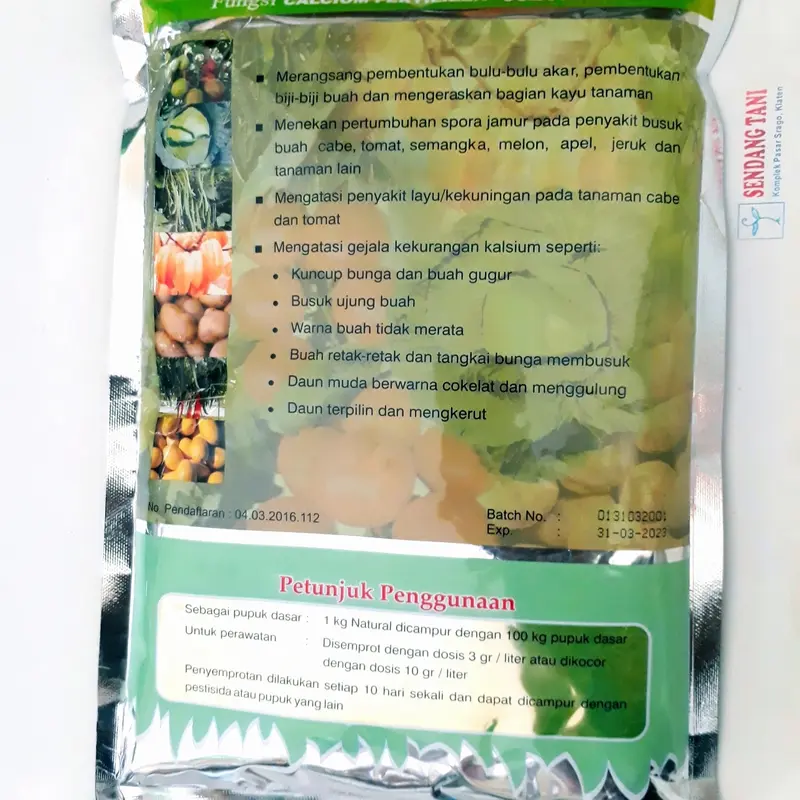 NATURAL Pupuk Nutrisi Kalsium Calcium Pencegah Rontok Bunga Buah 1 kg 1
