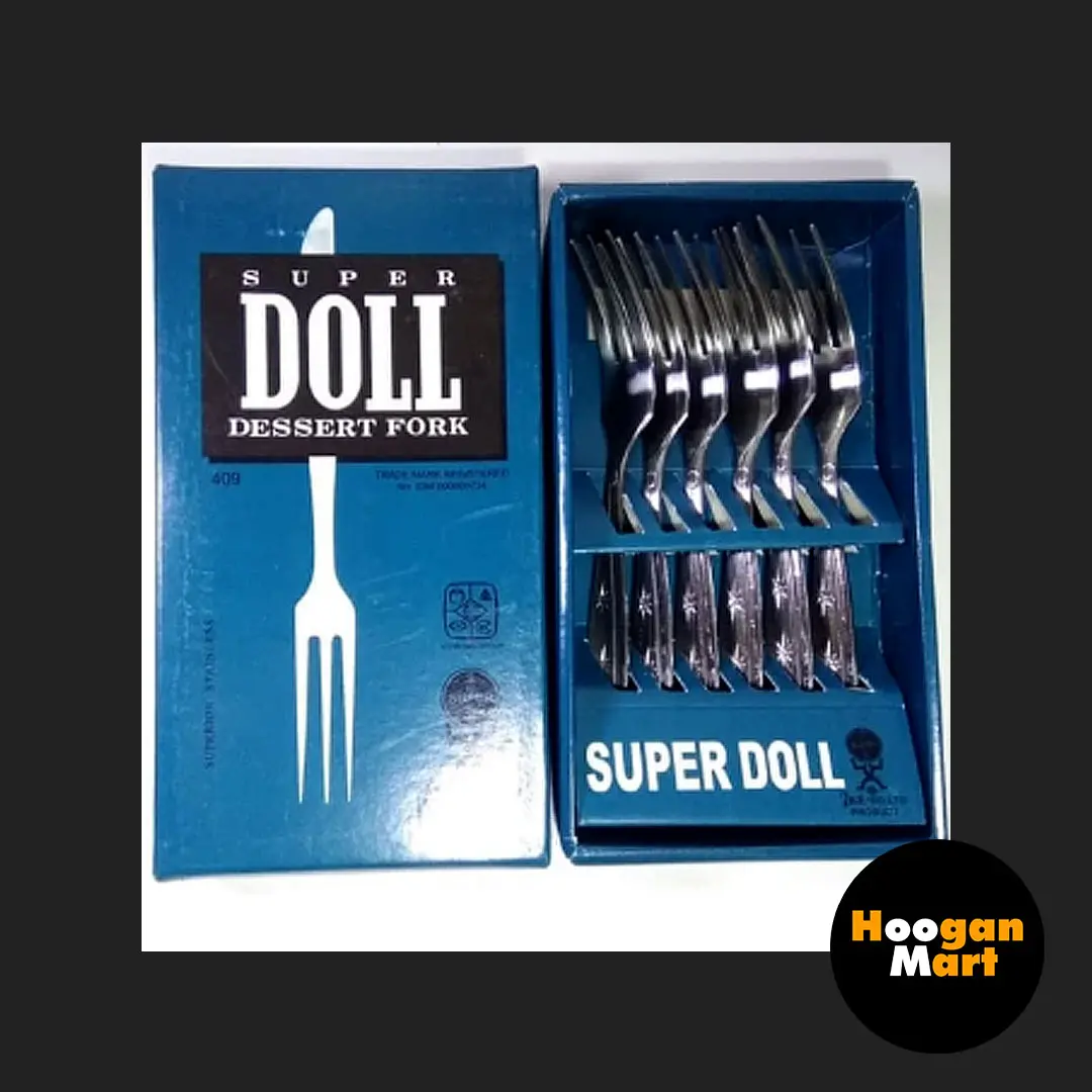 [ Garpu ] SUPER DOLL 409 ASLI ( Garpu Kecil Kue Stainless Steel )