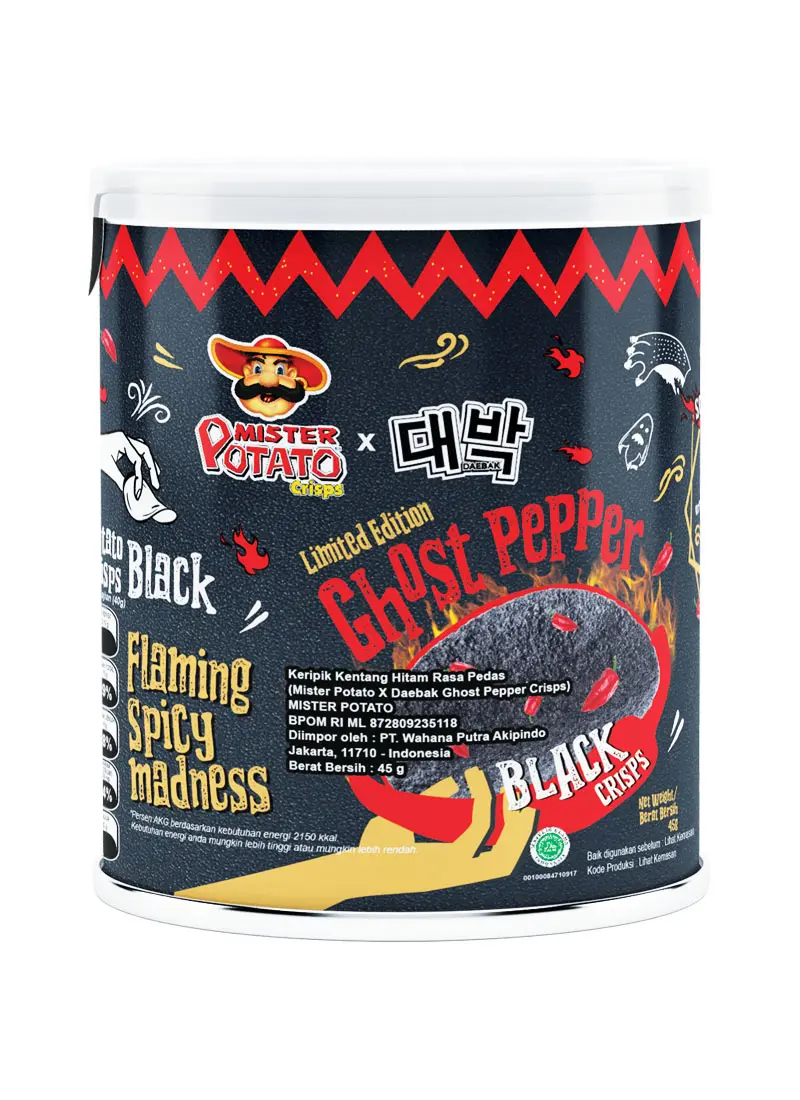 Mister Potato Snack Crisps Ghost Pepper 45G