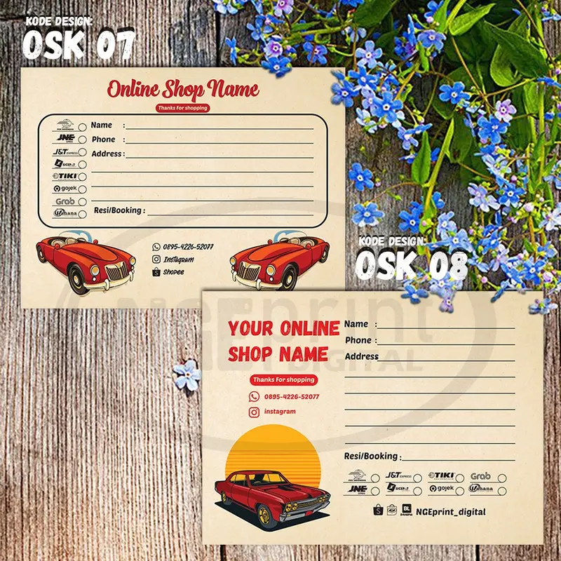 [KRAFT EDITION] STIKER LABEL PENGIRIMAN PAKET OLSHOP ALAMAT CUSTOM 3