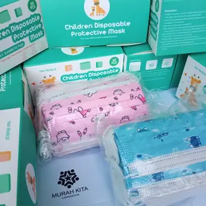 Masker Anak 3 ply isi 50pcs Children Disposable Protective Mask