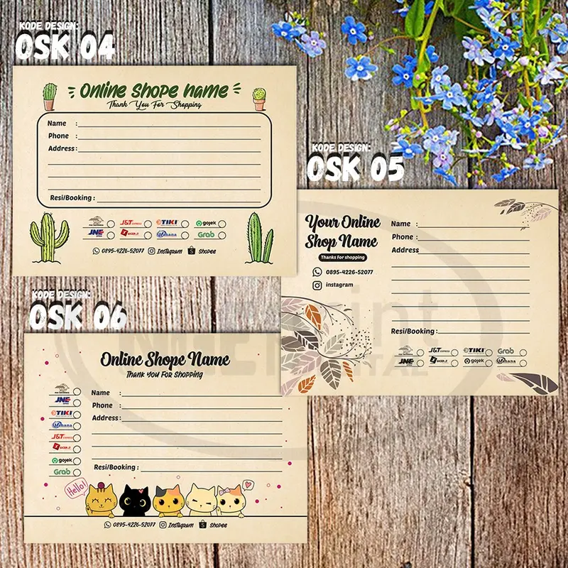 [KRAFT EDITION] STIKER LABEL PENGIRIMAN PAKET OLSHOP ALAMAT CUSTOM 2