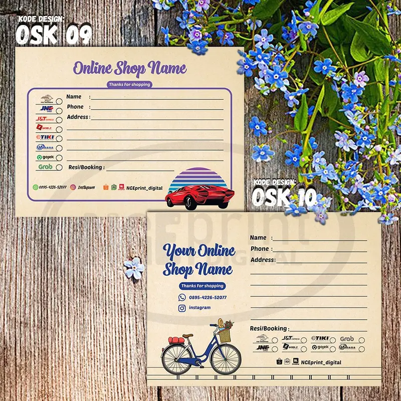 [KRAFT EDITION] STIKER LABEL PENGIRIMAN PAKET OLSHOP ALAMAT CUSTOM 4