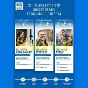 Lensa Essilor Progresif Essentials Active 1.56 Blue Cut UV420