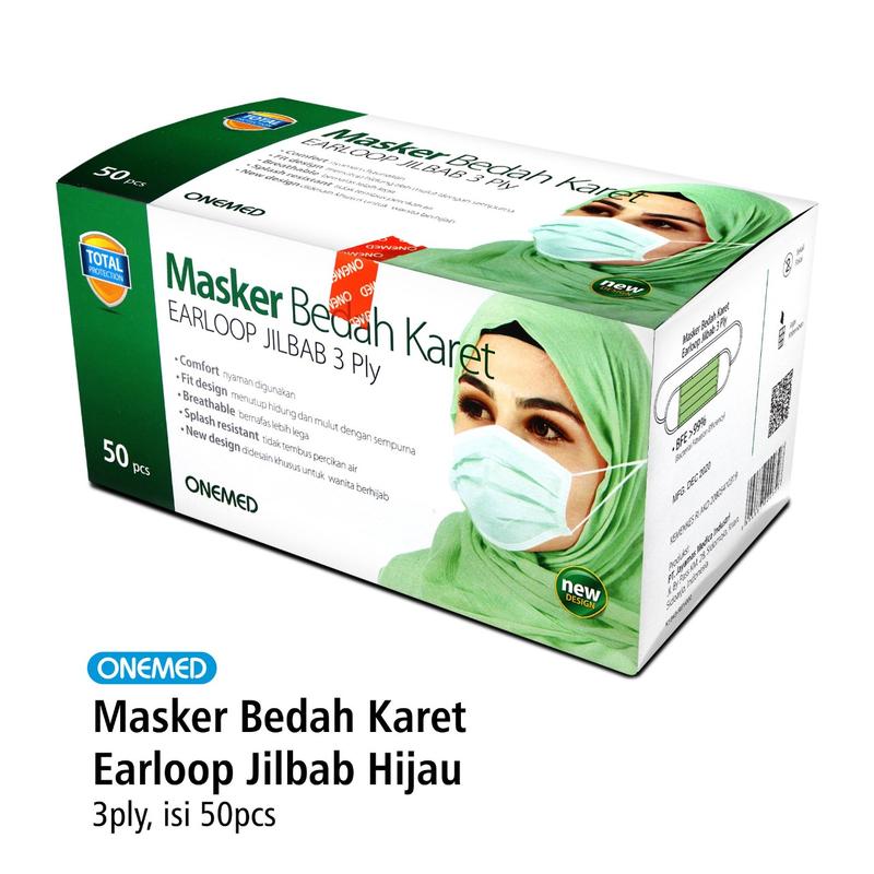 Masker Jilbab Green OneMed box 50pcs
