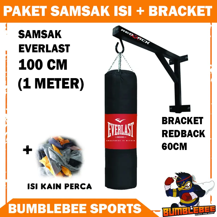 Paket Samsak ISI 100CM Isi Kain Perca Plus Gantungan Redback 60CM