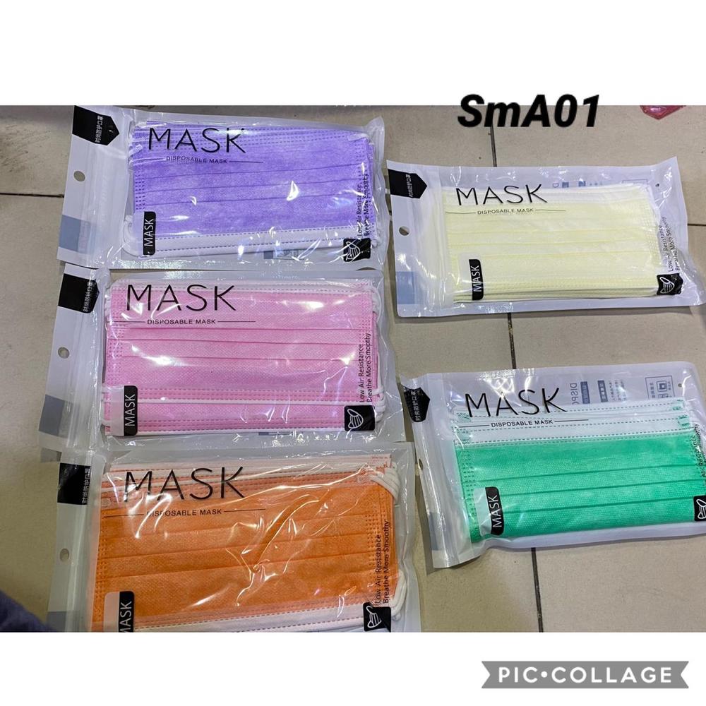 MASKER 3 PLY WARNA EARLOOP 10 PCS