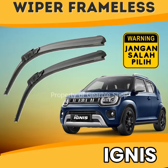 WIPER IGNIS WIPER MOBIL FRAMELESS KARET KACA DEPAN MOBIL 1 SET