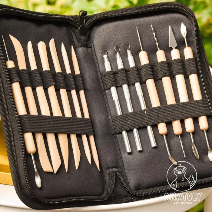 Sculpting Tool Set / Butsir Set / Pisau Ukir Set 14 in 1 (Bonus Tas)