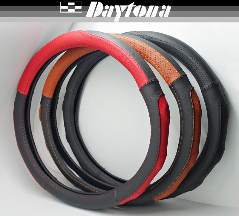 DAYTONA Sarung Stir Mobil Kulit Steer Cover P-404 - Black+Red