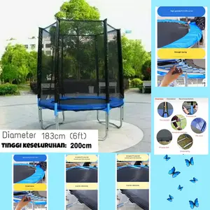 Trampoline D.183cm Trampolin 6 feet PlayGround Sport Kids Adult Safety