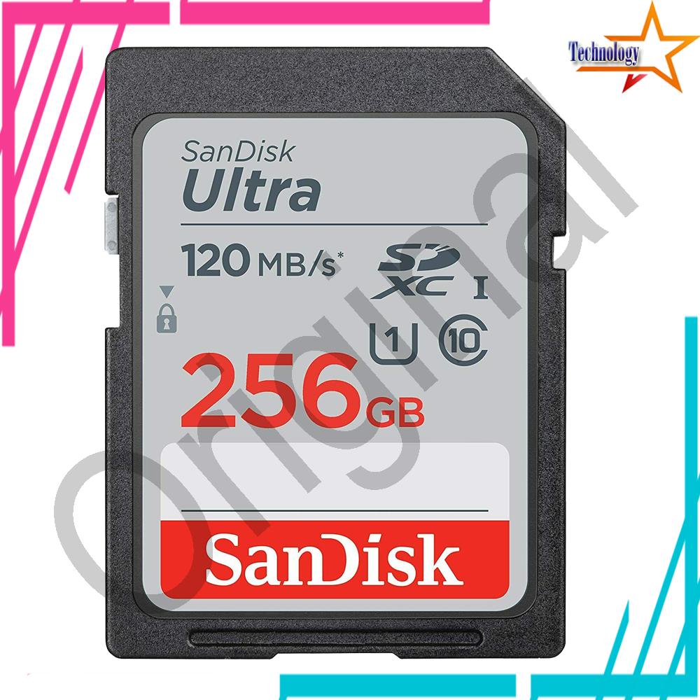 SanDisk 256GB Ultra Class 10 U1 SD 120MB/s SDXC card Original Garansi