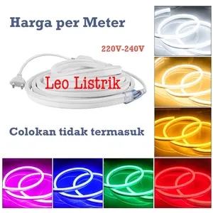 LAMPU LED NEON FLEX SELANG 220V METERAN FLEXIBLE SIGN STRIP WATERPROOF